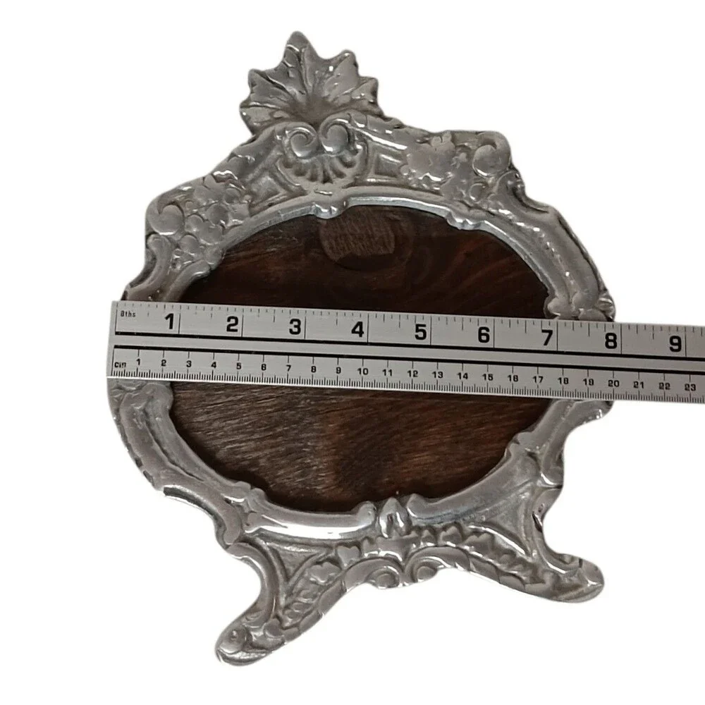 Vintage Ornate Picture Frame Silvertone Metal Scroll Design 8x10 For Photo 5x6